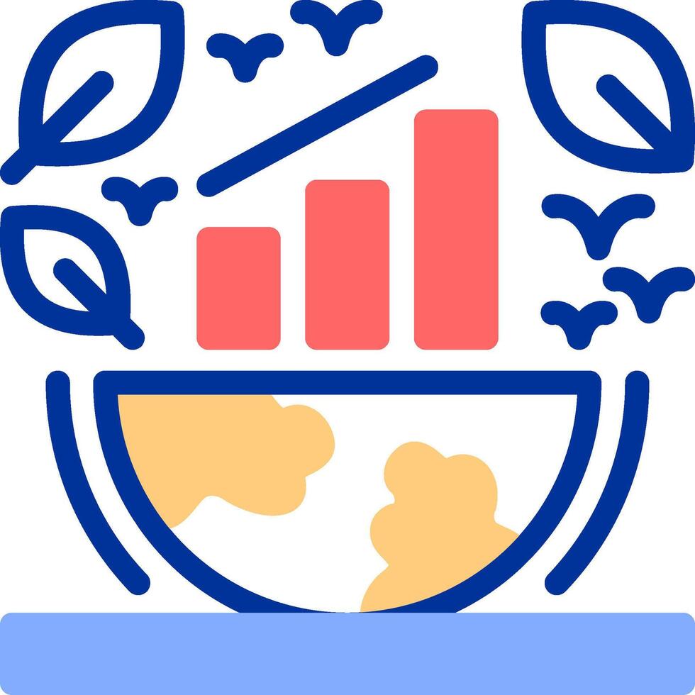 groen economie kleur gevulde icoon vector