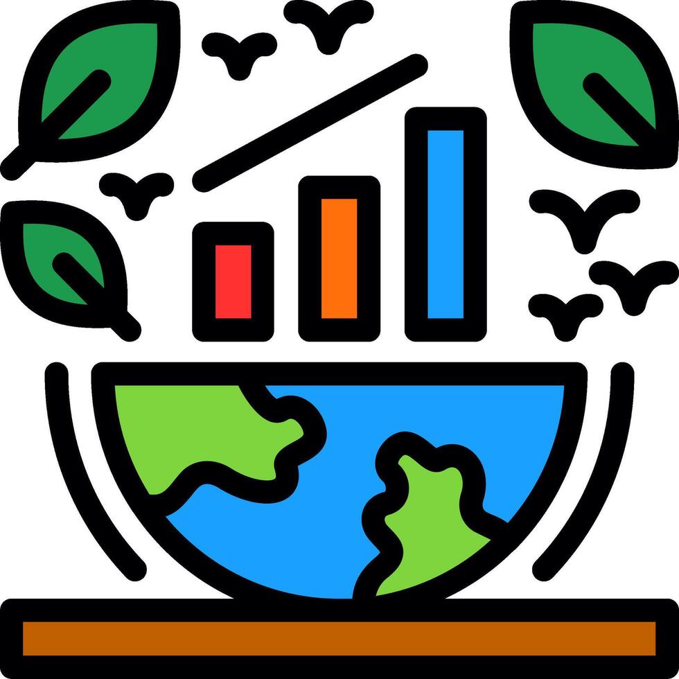 groen economie lijn gevulde icoon vector