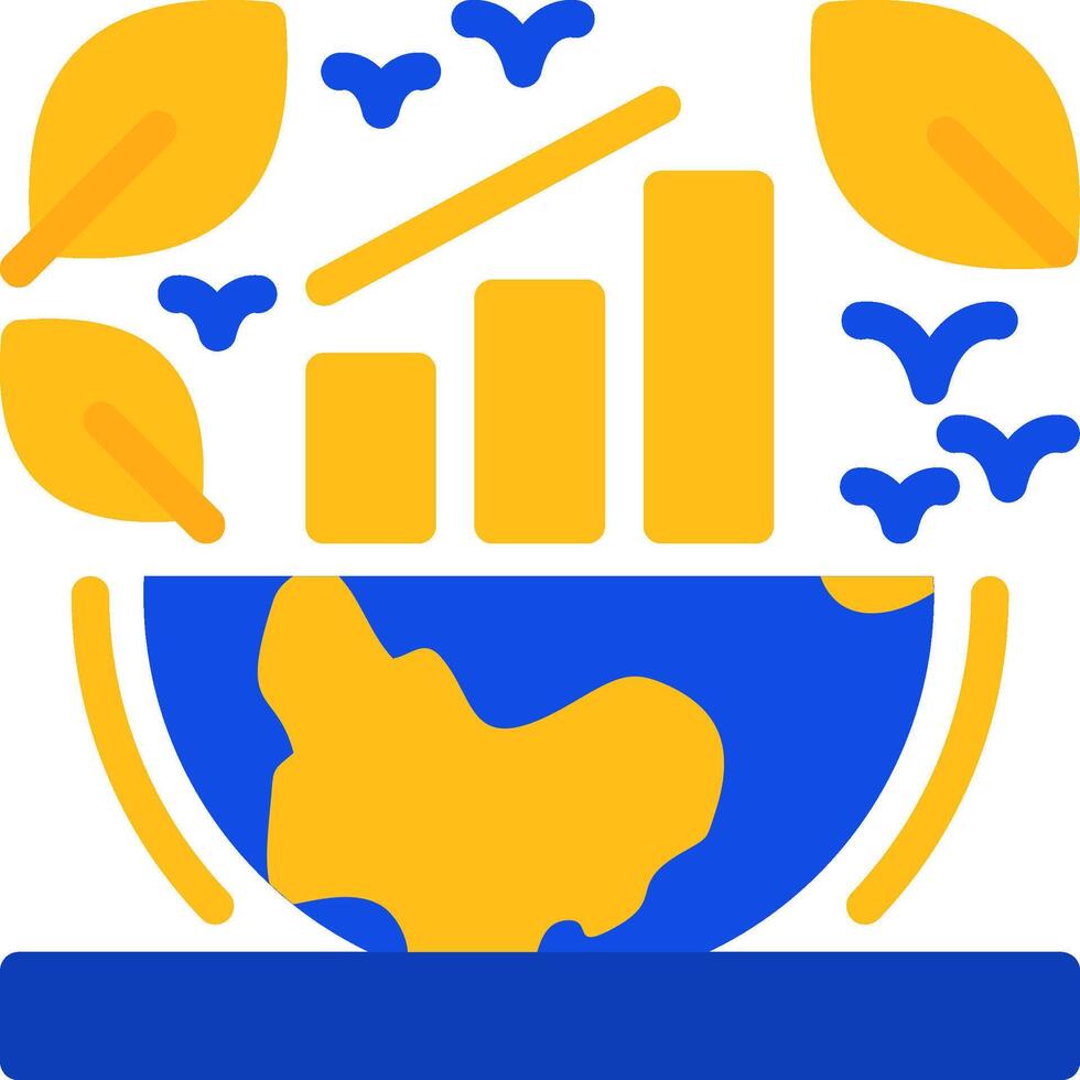 groen economie vlak twee kleur icoon vector