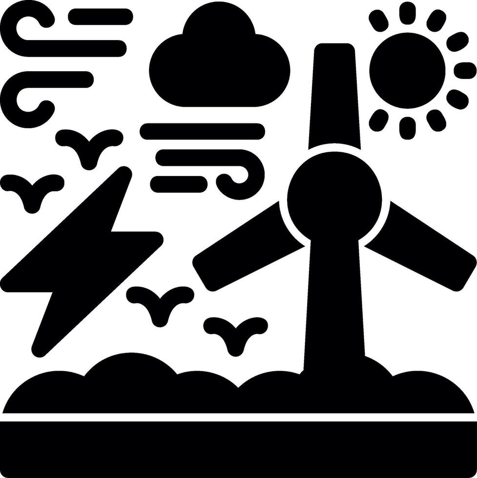 wind energie glyph icoon vector