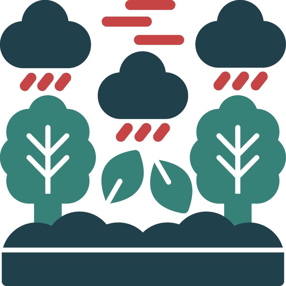 regenwoud glyph twee kleur icoon vector