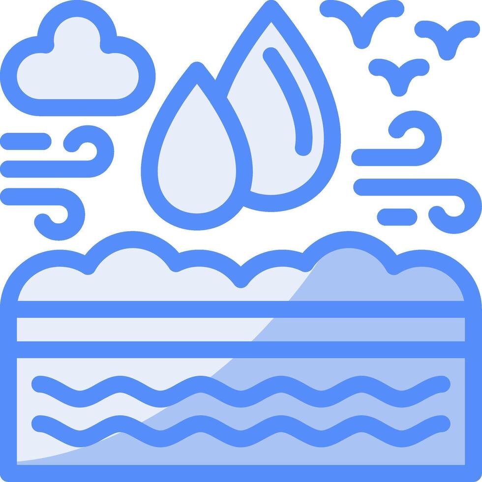 water Zuivering lijn gevulde blauw icoon vector