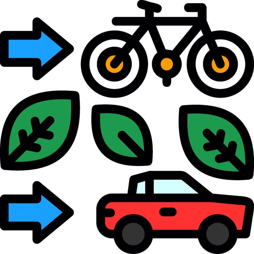 groen vervoer opties lijn gevulde icoon vector