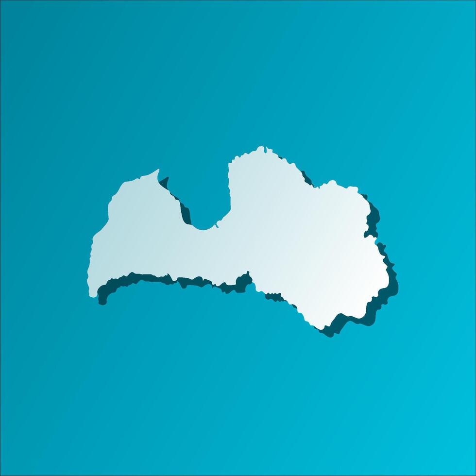 vector geïsoleerd illustratie icoon met licht blauw silhouet van vereenvoudigd kaart van Letland. helder blauw achtergrond met schaduw