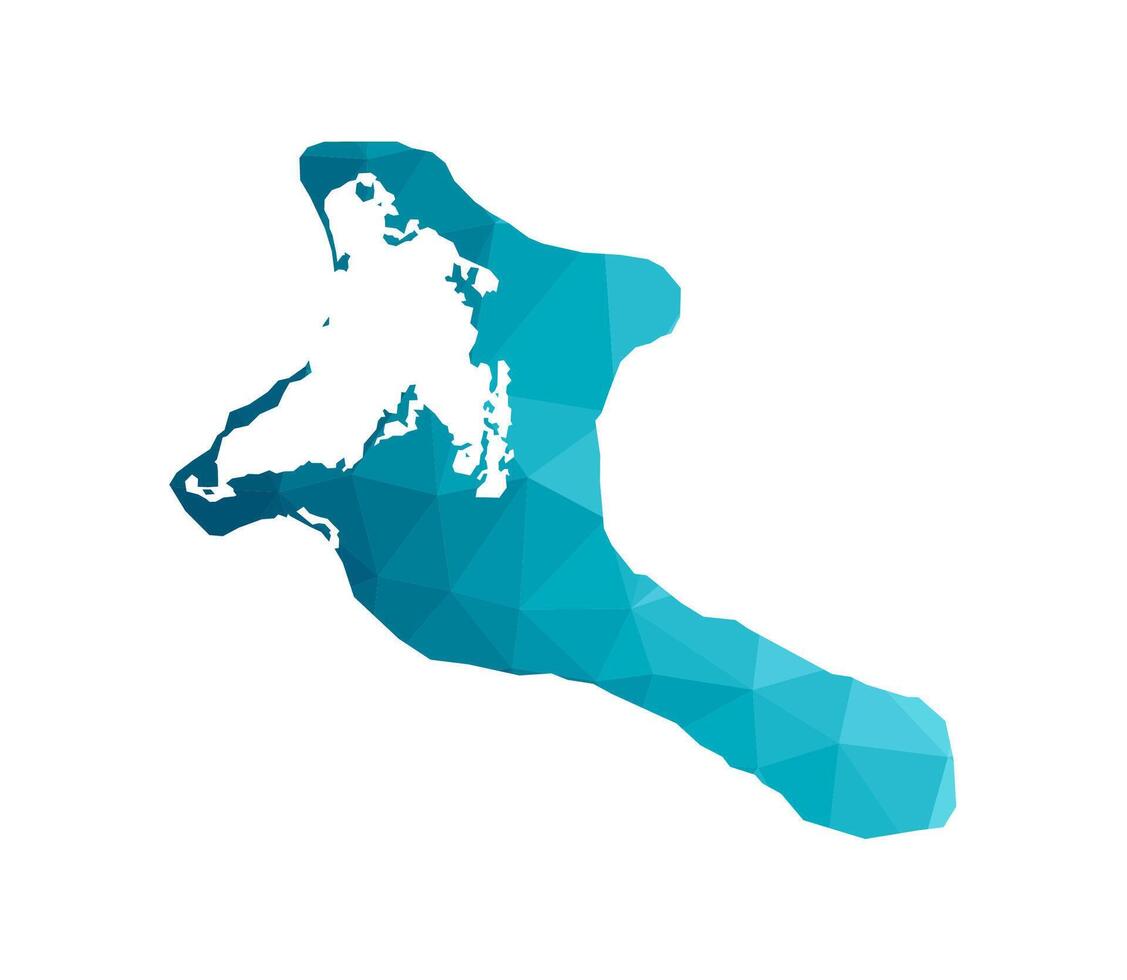 vector geïsoleerd illustratie icoon met vereenvoudigd blauw silhouet van Kiribati kaart. veelhoekige meetkundig stijl, driehoekig vormen. wit achtergrond.