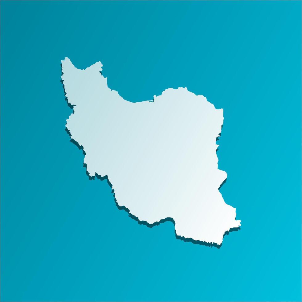 vector geïsoleerd illustratie icoon met licht blauw silhouet van vereenvoudigd kaart van Islamitisch republiek van iran. helder blauw achtergrond met schaduw