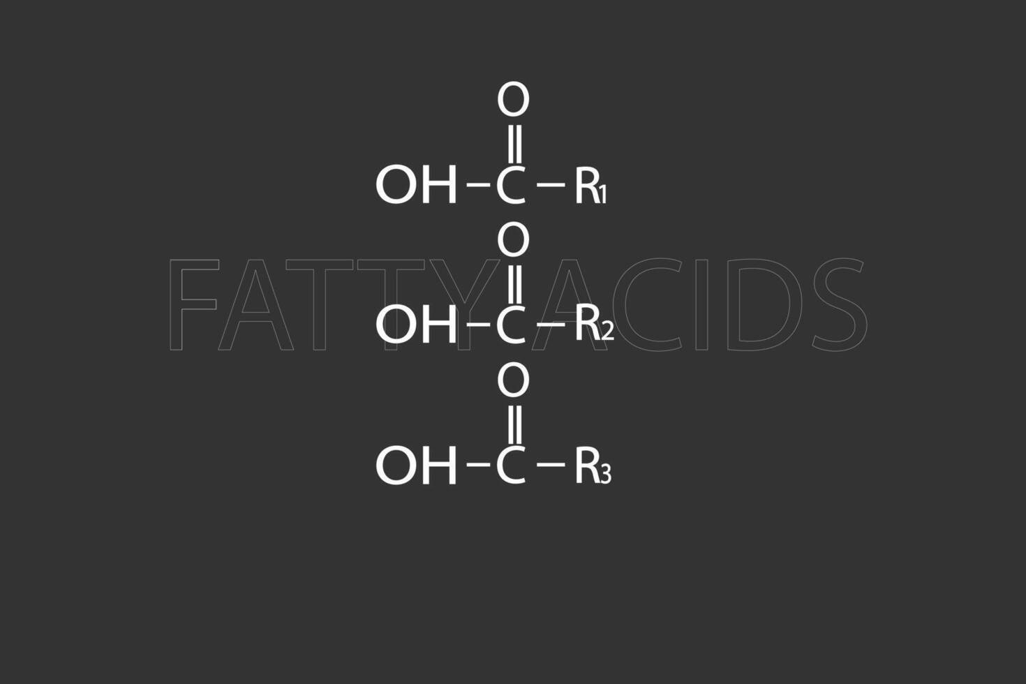 vettig zuren moleculair skelet- chemisch formule vector