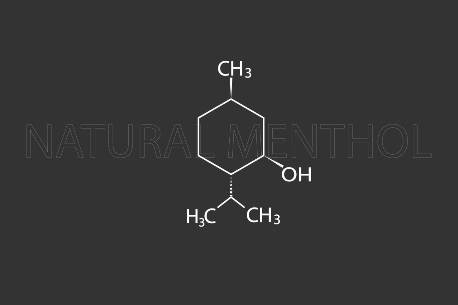 natuurlijk menthol moleculair skelet- chemisch formule vector