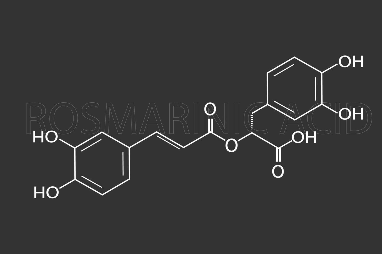 rozemarijn zuur moleculair skelet- chemisch formule vector