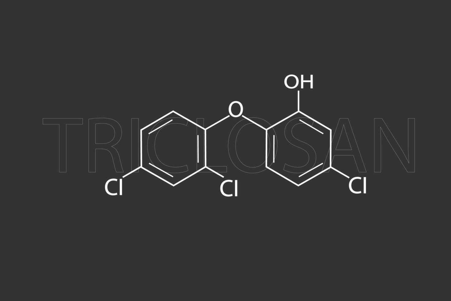 triclosan moleculair skelet- chemisch formule vector