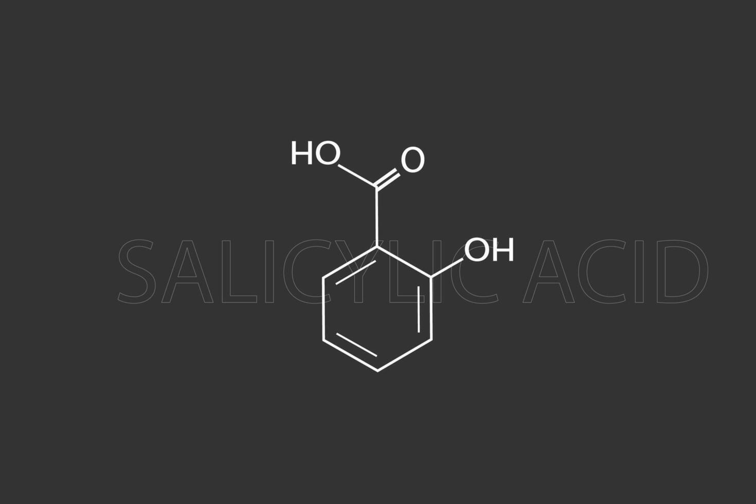 salicylzuur zuur moleculair skelet- chemisch formule vector