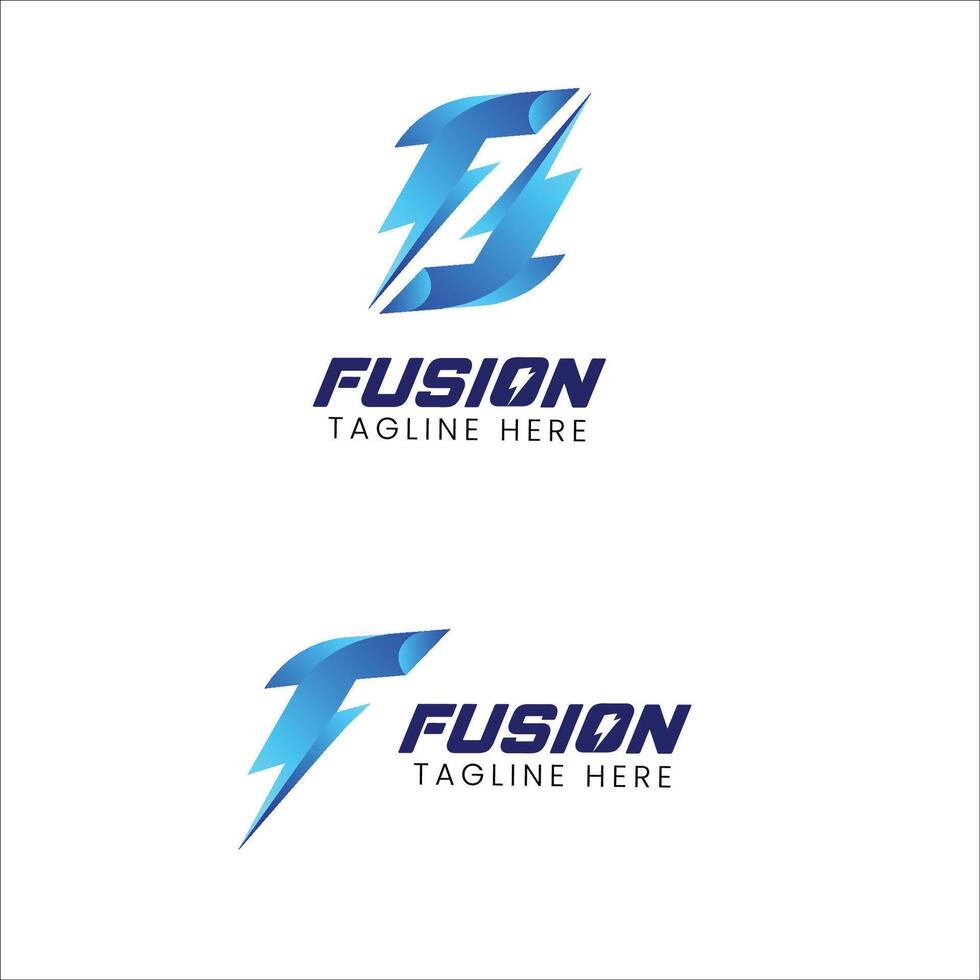 fusie logo ontwerp tech logo sjabloon vector