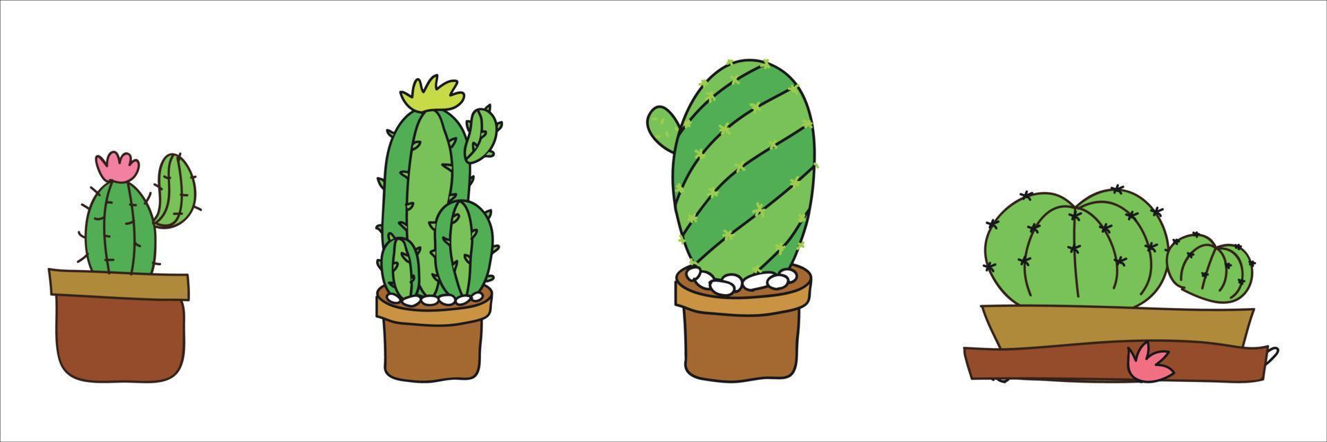 Rand Goederen Smederij vectorset van kleurrijke cactusplanten in gekleurde potten met contouren  3956427 - Download Free Vectors, Vector Bestanden, Ontwerpen Templates