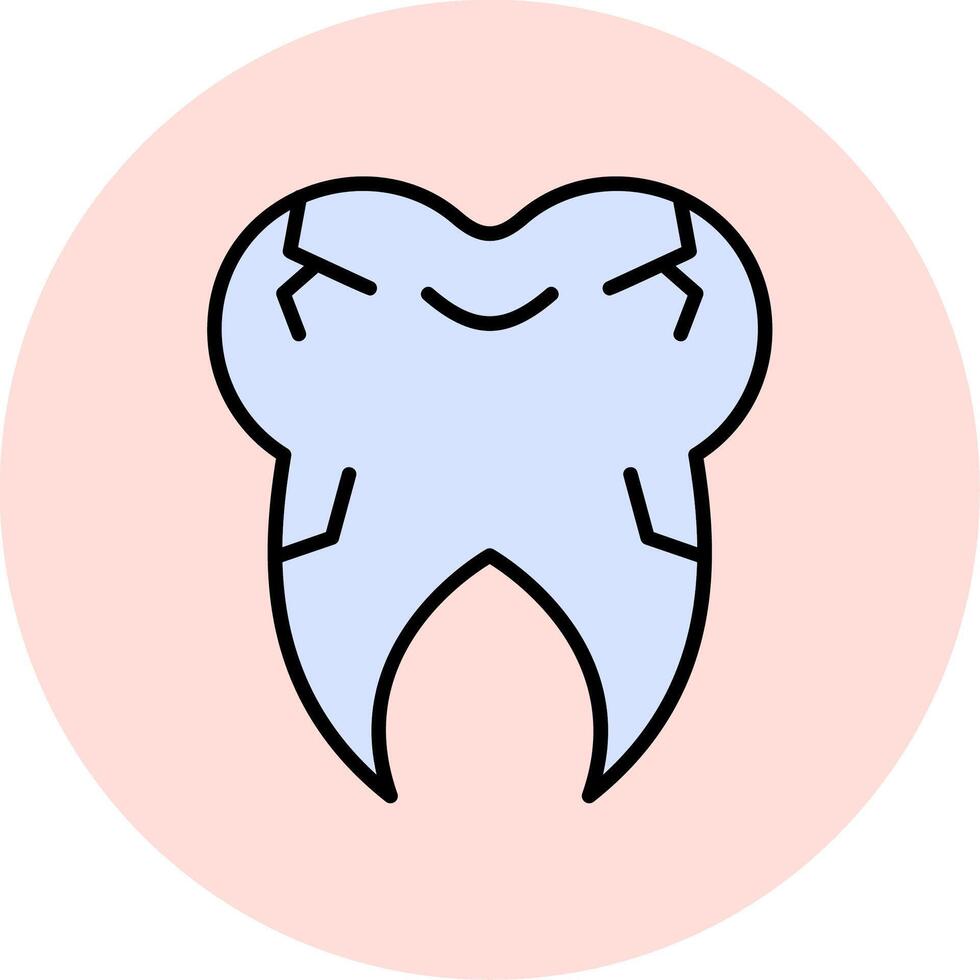 gebarsten tand vector icoon