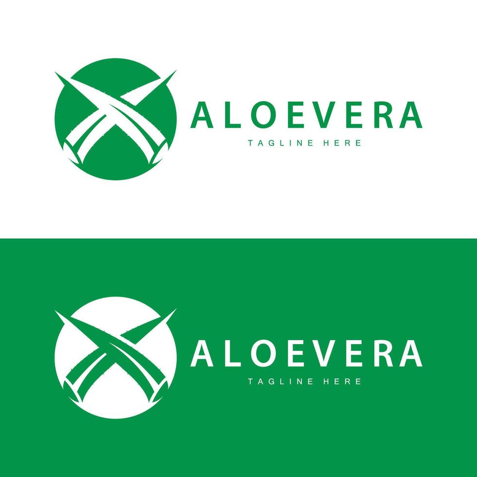 aloë vera logo kunstmatig ontwerp gemakkelijk groen fabriek Gezondheid symbool vector illustratie