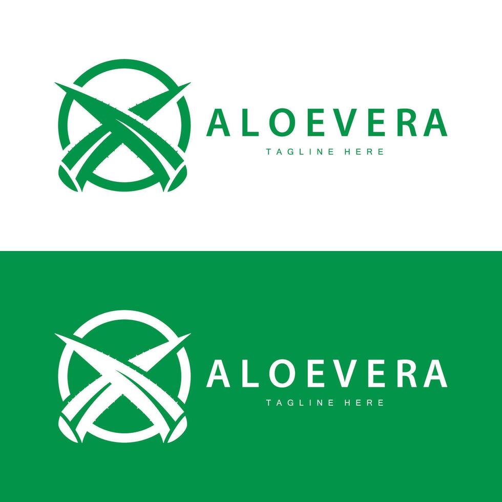 aloë vera logo kunstmatig ontwerp gemakkelijk groen fabriek Gezondheid symbool vector illustratie