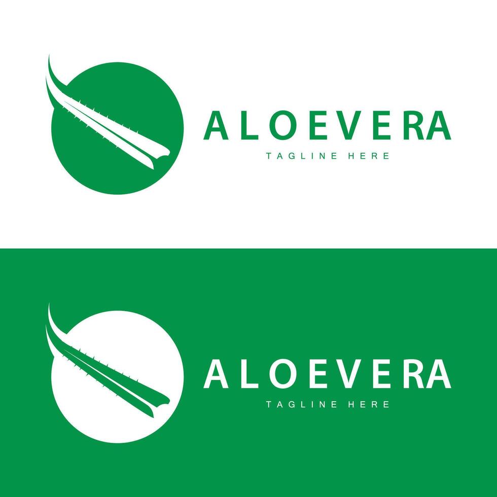 aloë vera logo kunstmatig ontwerp gemakkelijk groen fabriek Gezondheid symbool vector illustratie