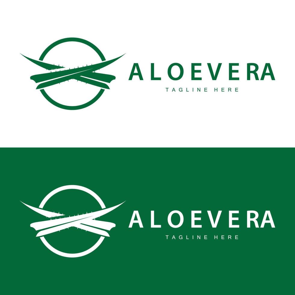 aloë vera logo kunstmatig ontwerp gemakkelijk groen fabriek Gezondheid symbool vector illustratie