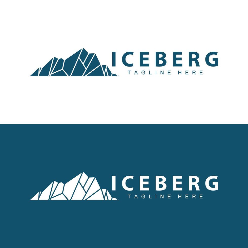 ijsberg logo, antarctica logo ontwerp, gemakkelijk natuur landschap vector illustratie sjabloon