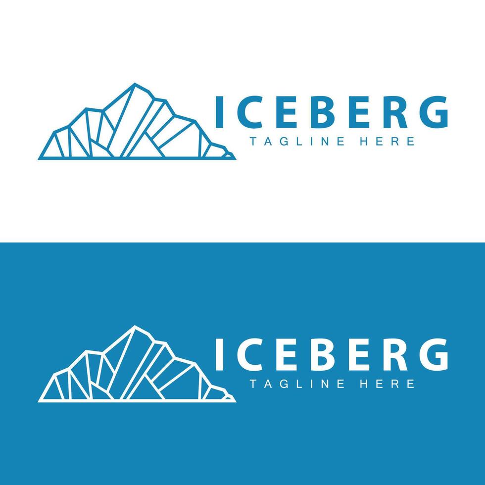 ijsberg logo, antarctica logo ontwerp, gemakkelijk natuur landschap vector illustratie sjabloon