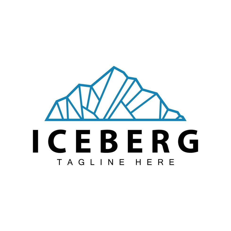 ijsberg logo, antarctica logo ontwerp, gemakkelijk natuur landschap vector illustratie sjabloon