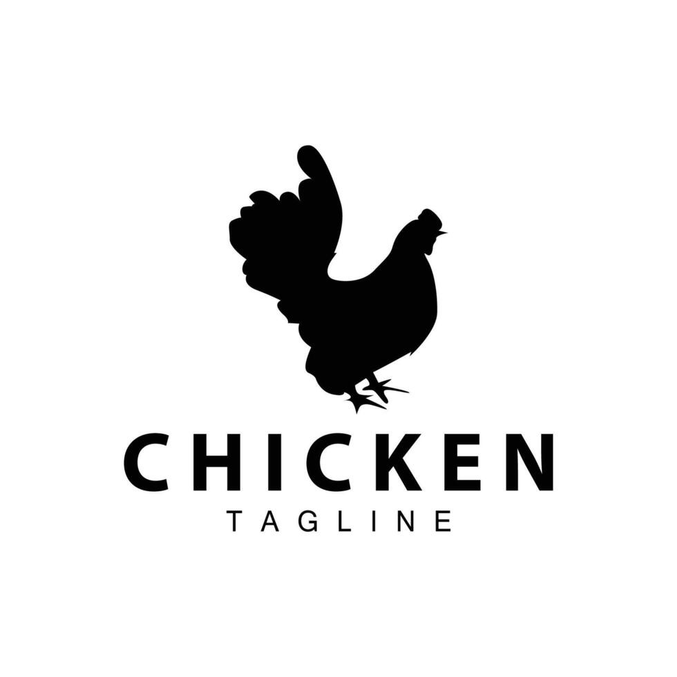 kip logo boerderij dier vee kip boerderij ontwerp gebakken kip restaurant vector