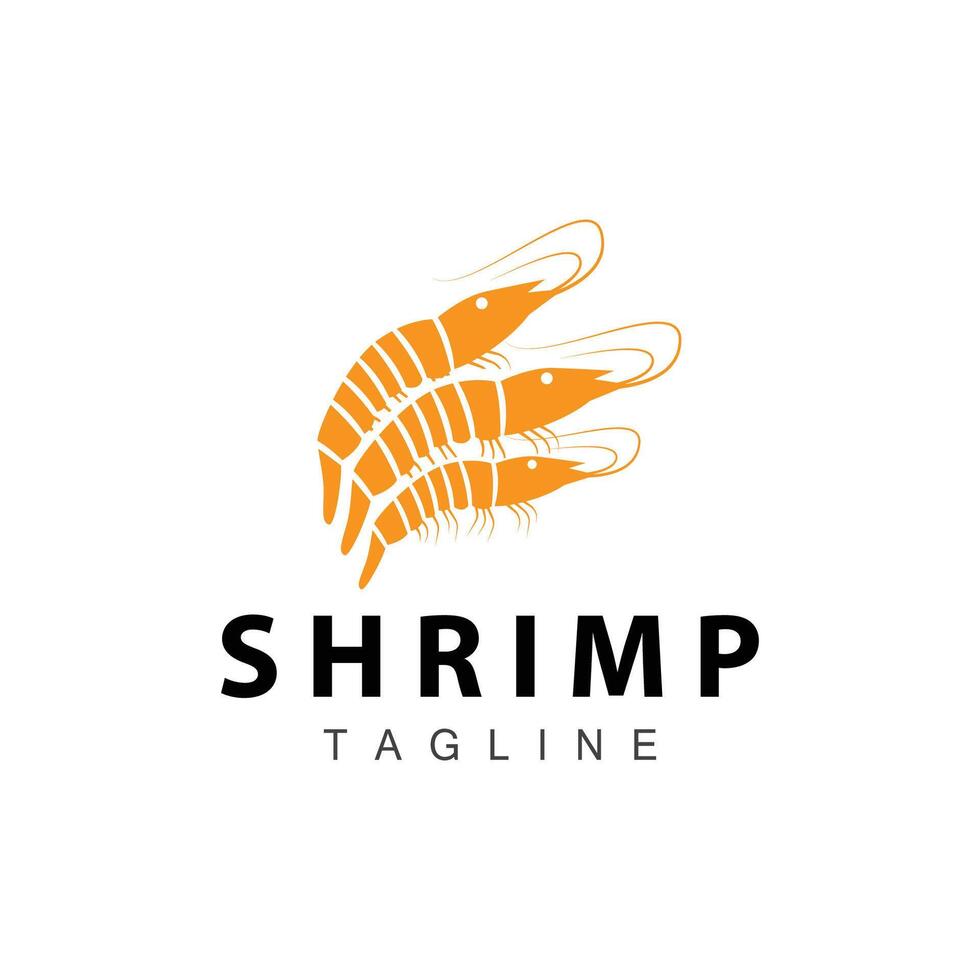gemakkelijk garnaal logo ontwerp vector zeevruchten sushi restaurant garnalen sjabloon illustratie