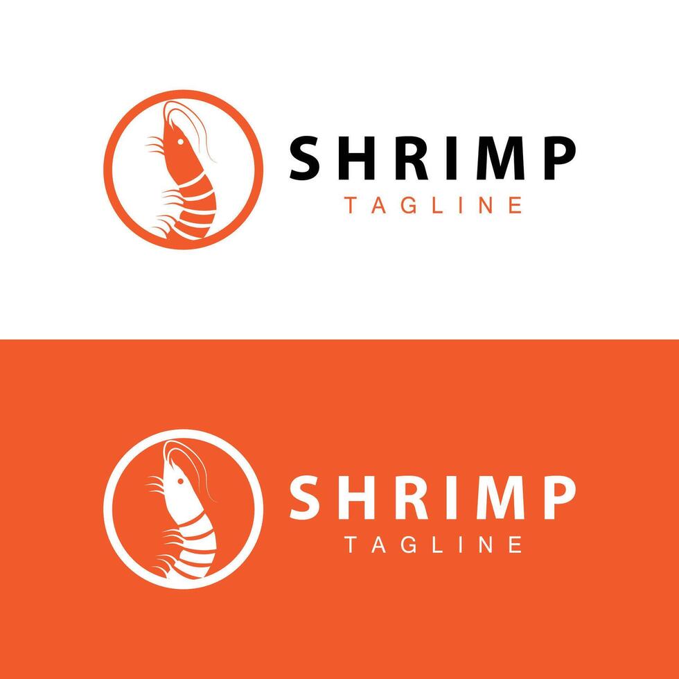 gemakkelijk garnaal logo ontwerp vector zeevruchten sushi restaurant garnalen sjabloon illustratie