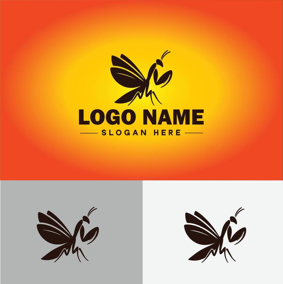 bidsprinkhaan logo vector kunst icoon grafiek voor bedrijf merk icoon bidsprinkhaan logo sjabloon