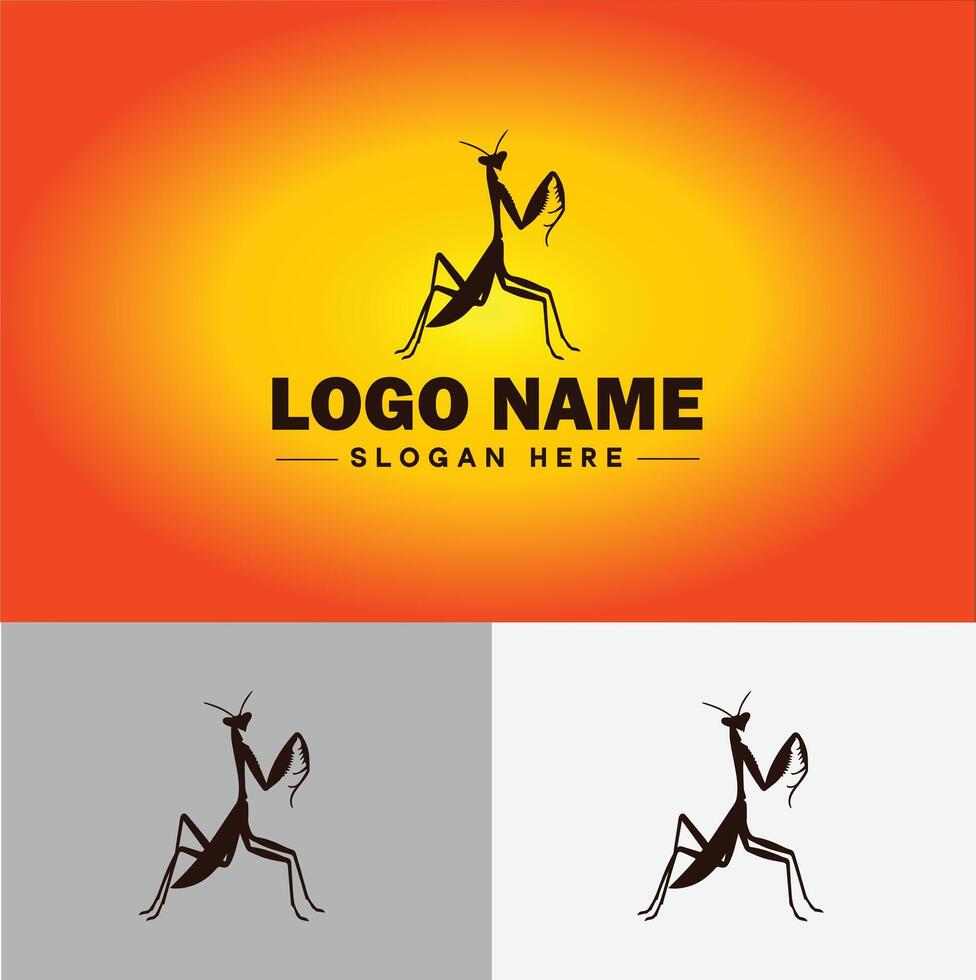 bidsprinkhaan logo vector kunst icoon grafiek voor bedrijf merk icoon bidsprinkhaan logo sjabloon