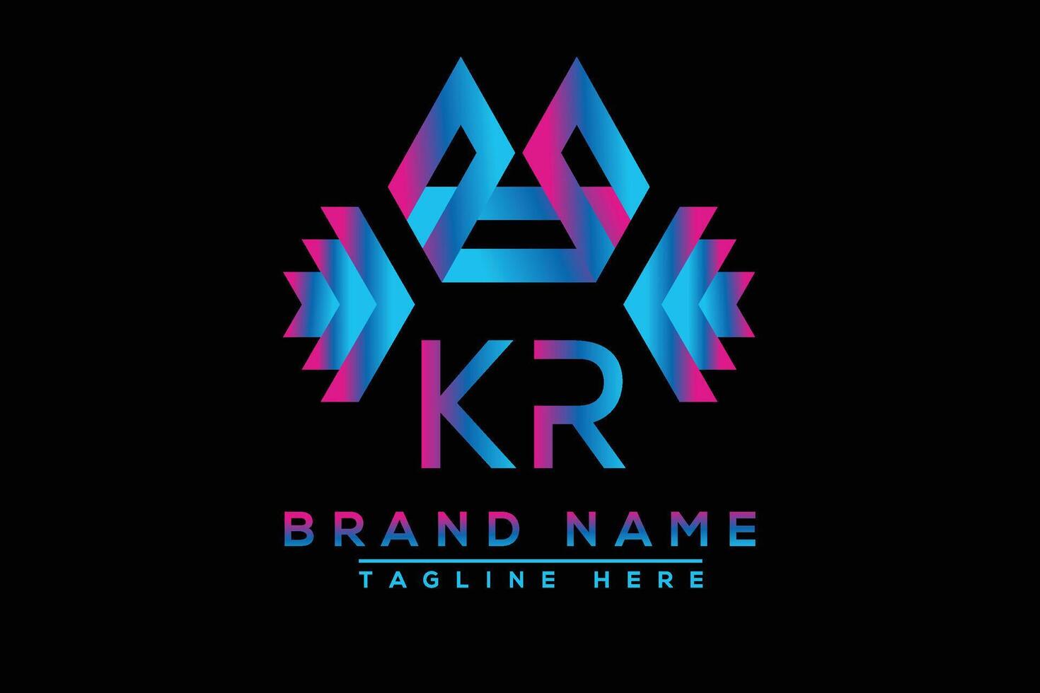 kr brief logo ontwerp. vector logo ontwerp voor bedrijf.