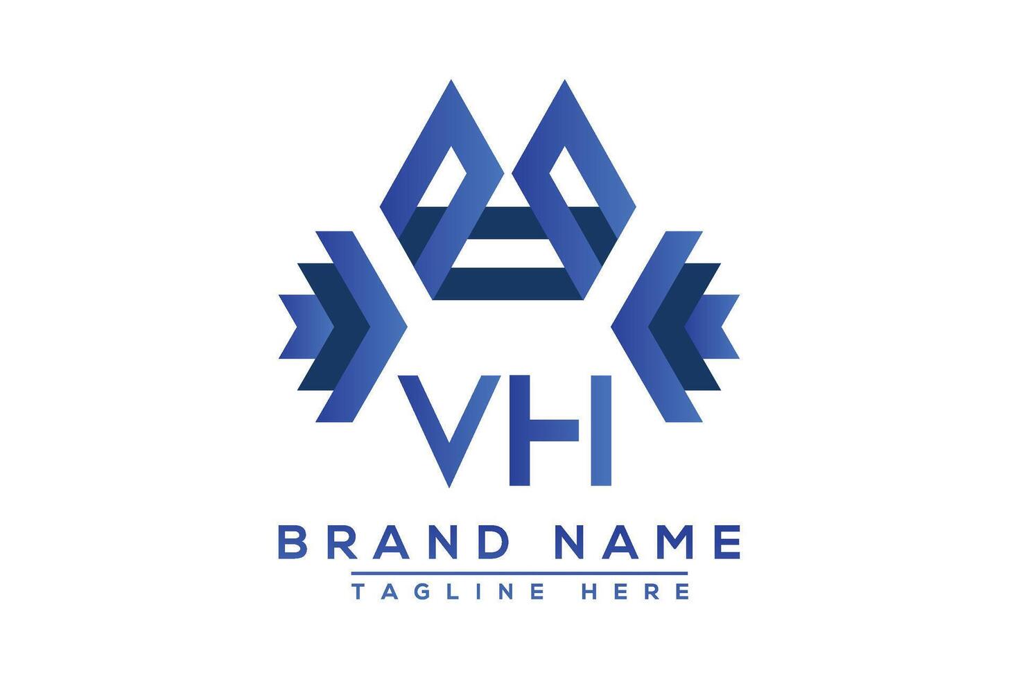 brief vh blauw logo ontwerp. vector logo ontwerp voor bedrijf.