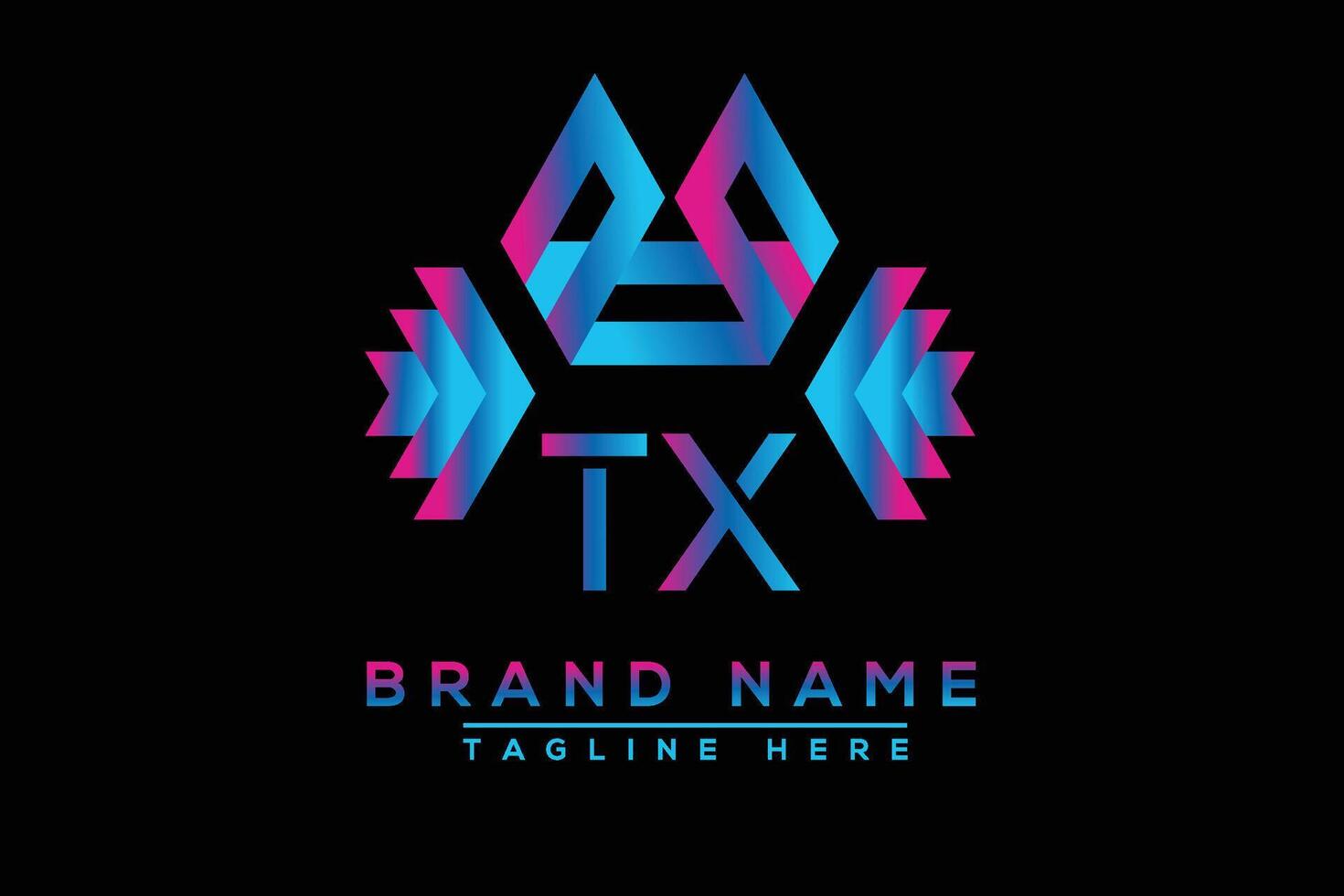 TX brief logo ontwerp. vector logo ontwerp voor bedrijf.