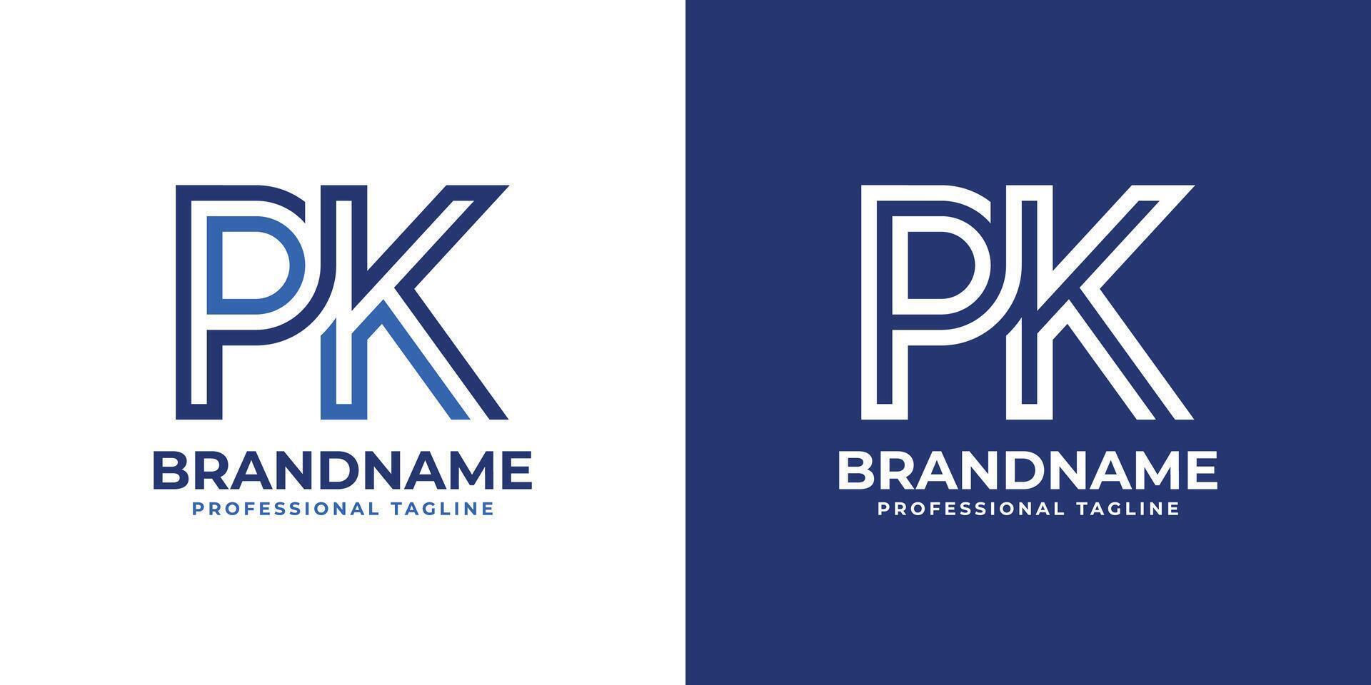 brieven pk lijn monogram logo, geschikt voor bedrijf met pk of kp initialen vector