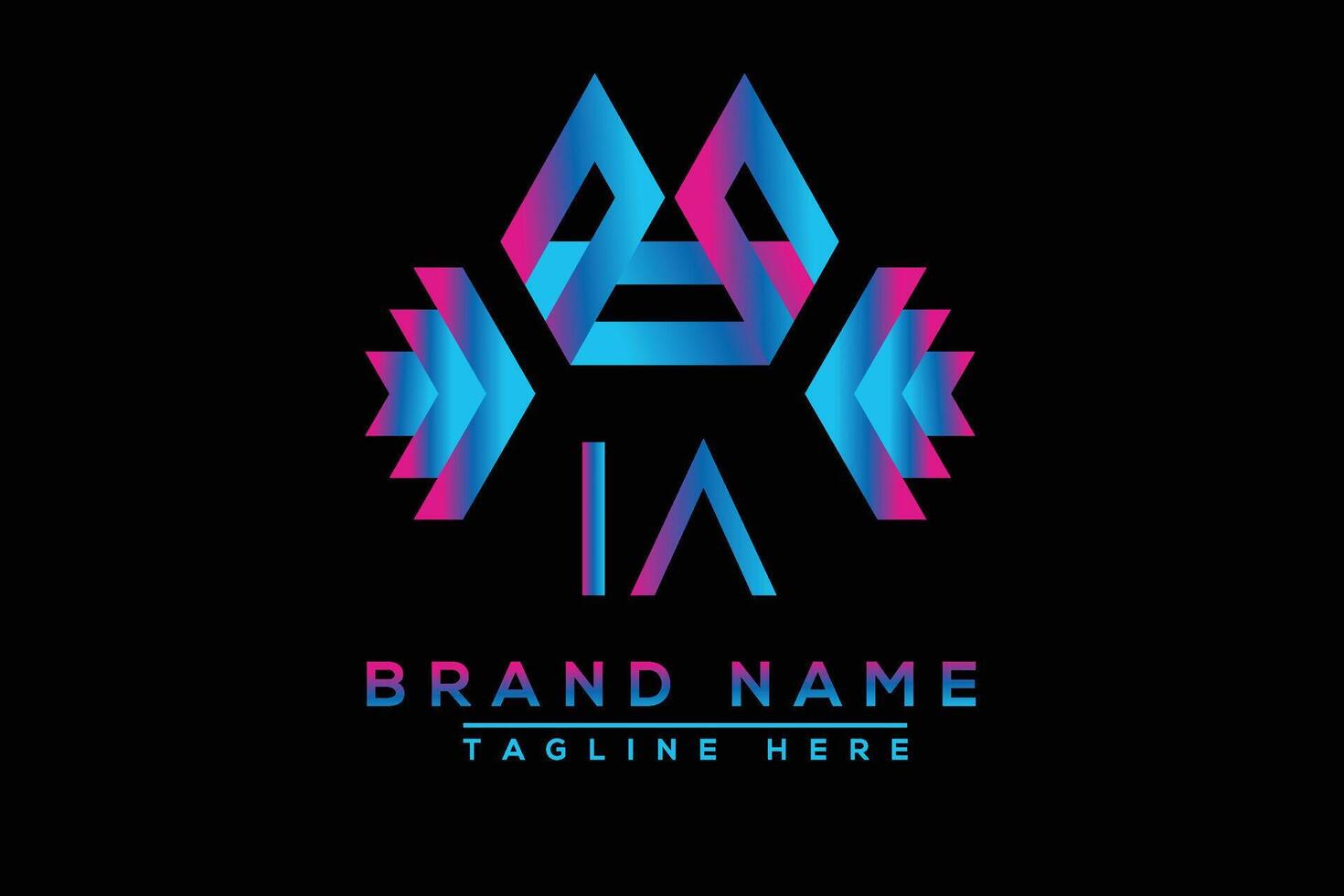 IA brief logo ontwerp. vector logo ontwerp voor bedrijf.