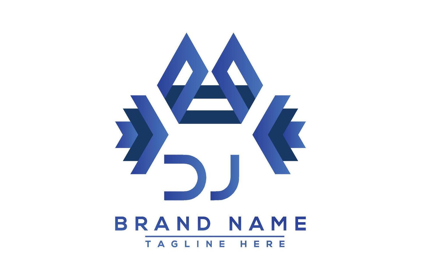 brief dj blauw logo ontwerp. vector logo ontwerp voor bedrijf.