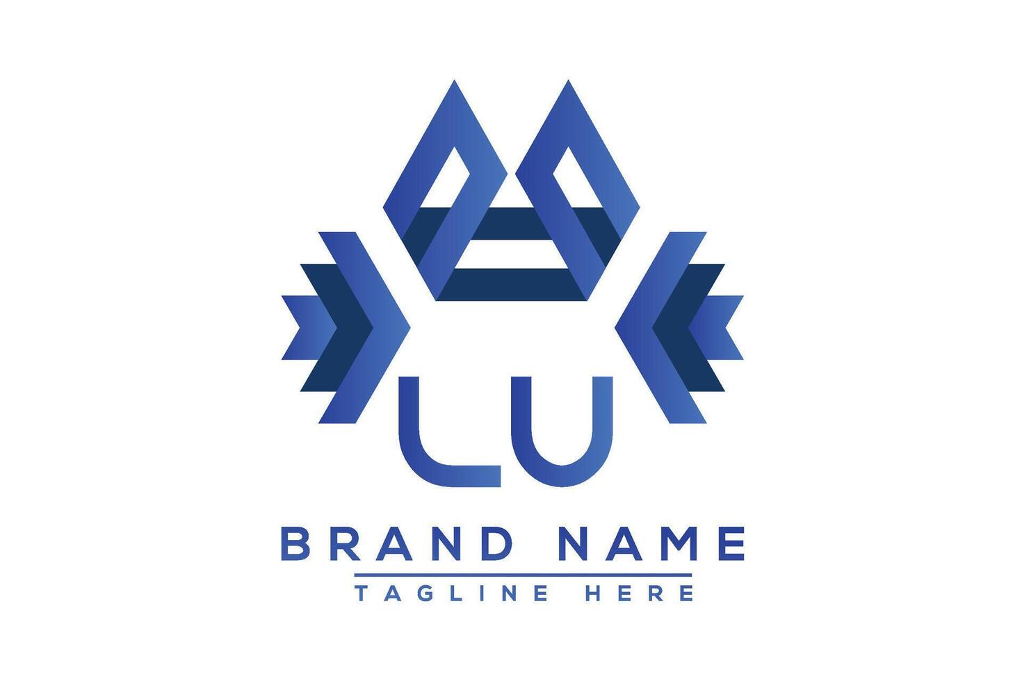 brief lu blauw logo ontwerp. vector logo ontwerp voor bedrijf.