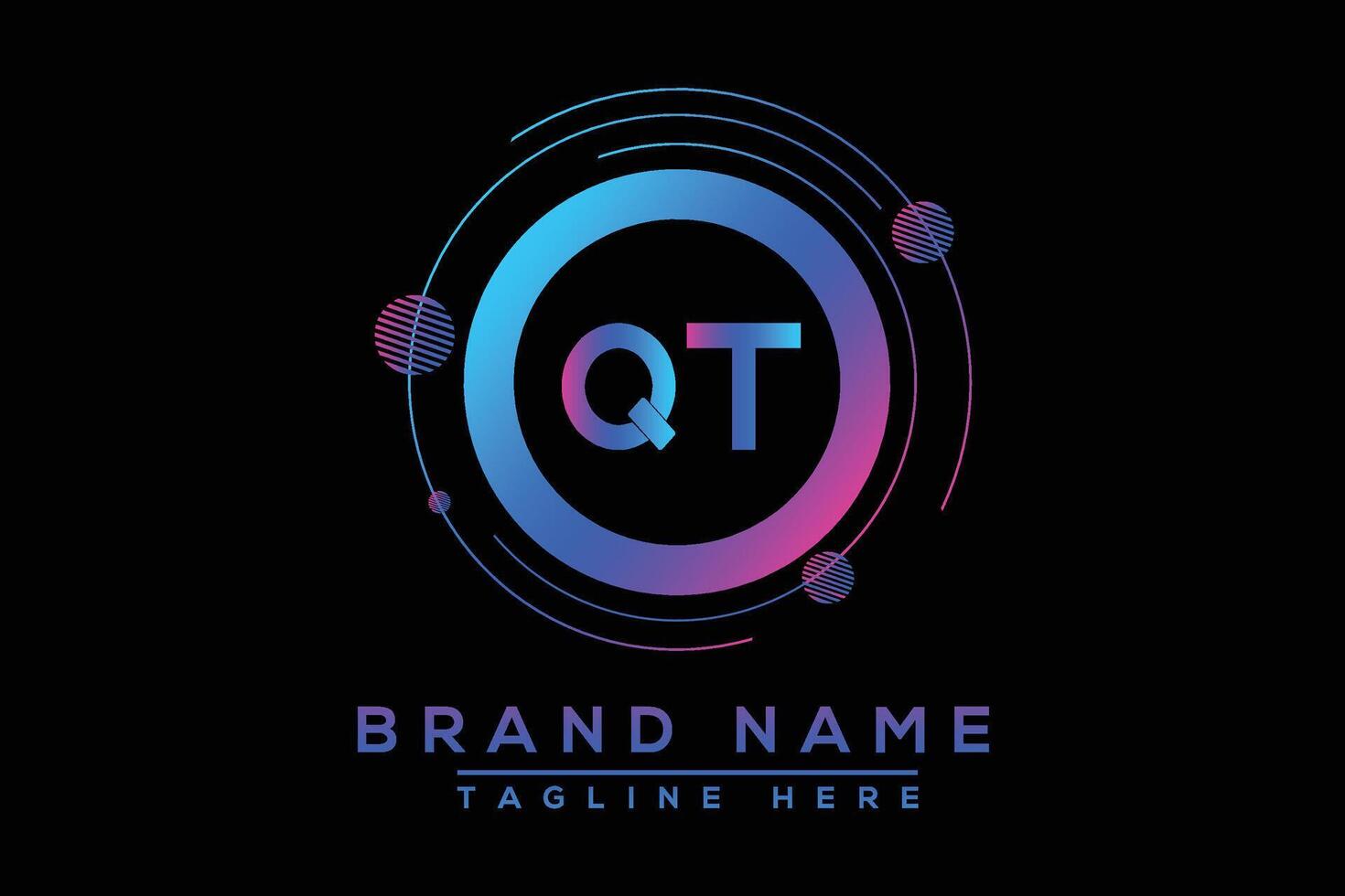 qt brief logo ontwerp. vector logo ontwerp voor bedrijf.