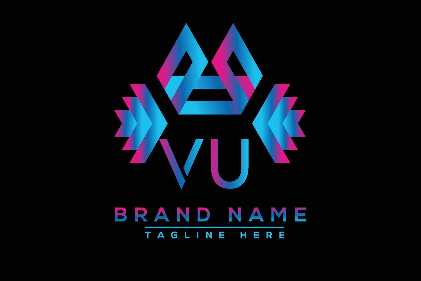 vu brief logo ontwerp. vector logo ontwerp voor bedrijf.