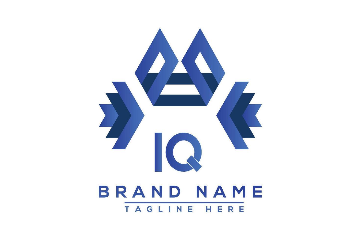brief iq blauw logo ontwerp. vector logo ontwerp voor bedrijf.