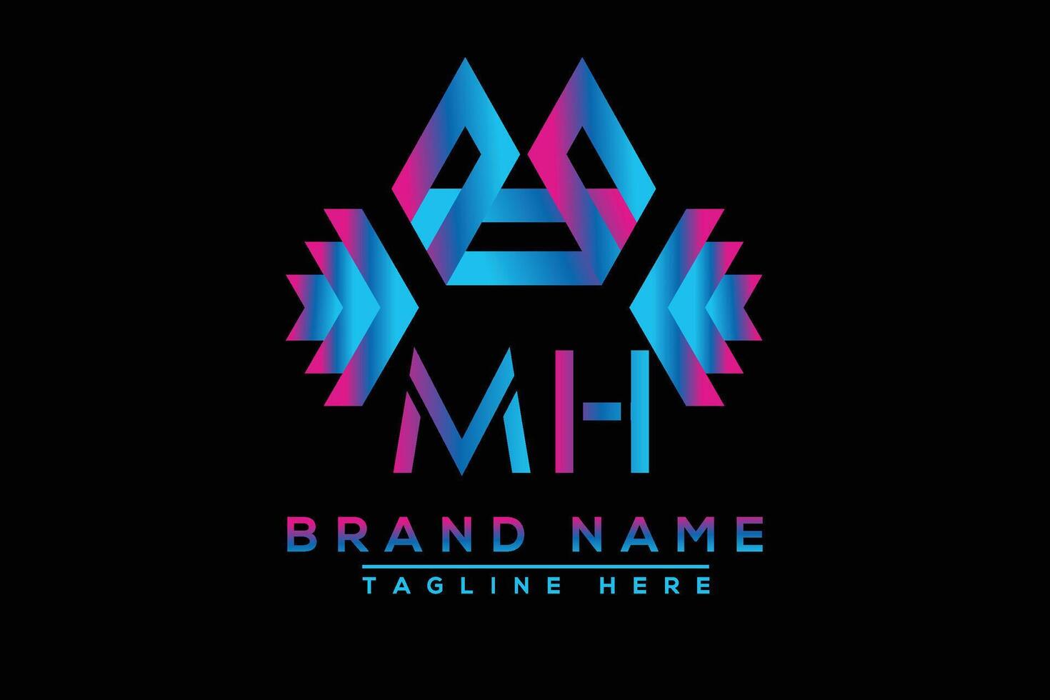 mh brief logo ontwerp. vector logo ontwerp voor bedrijf.