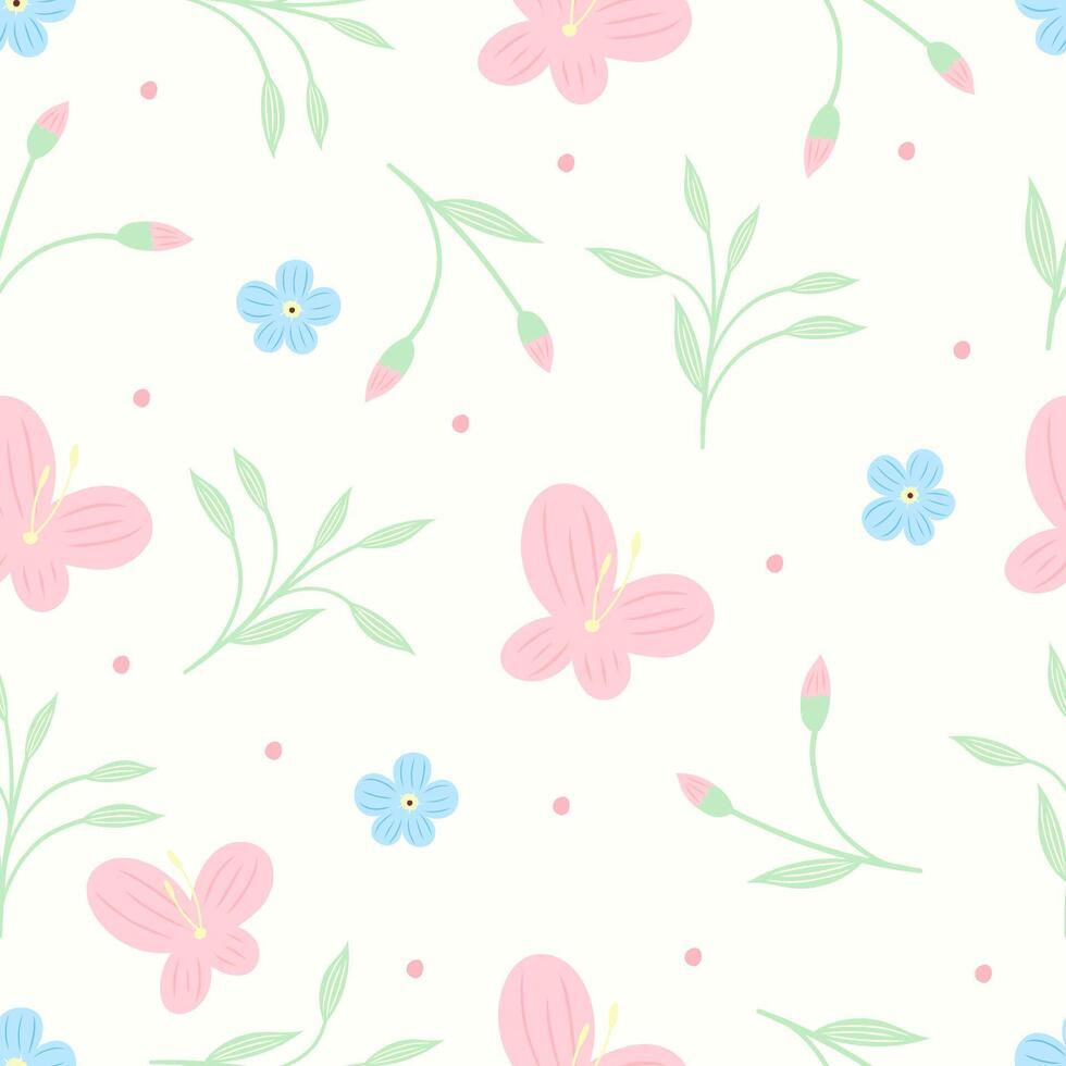 naadloos patroon met voorjaar bloemen. bloemen achtergrond, afdrukken voor kleding stof, papier vector