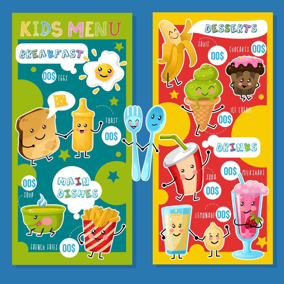 menu voor kinderen vector