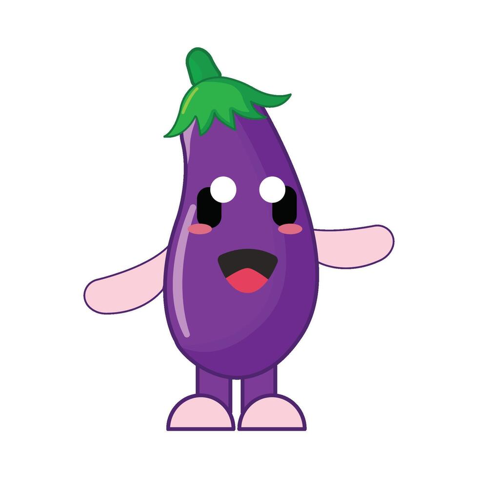 aubergine karakter illustratie vector