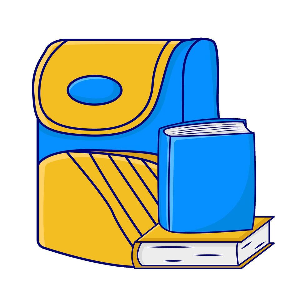 rugzak school- met boek illustratie vector