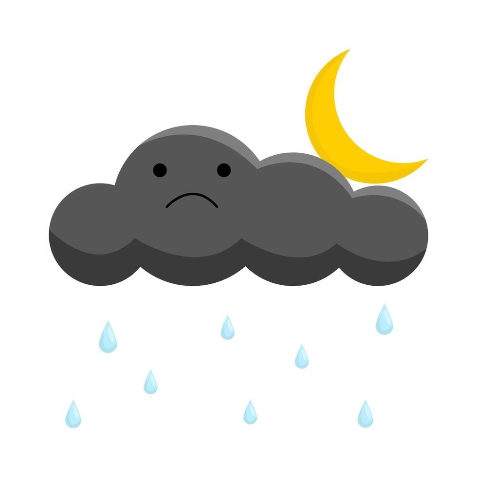 nacht wolk regen illustratie vector