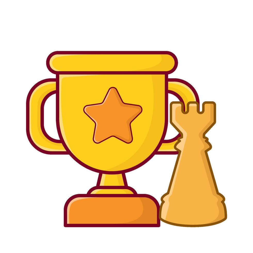 trofee met roek schaak illustratie vector