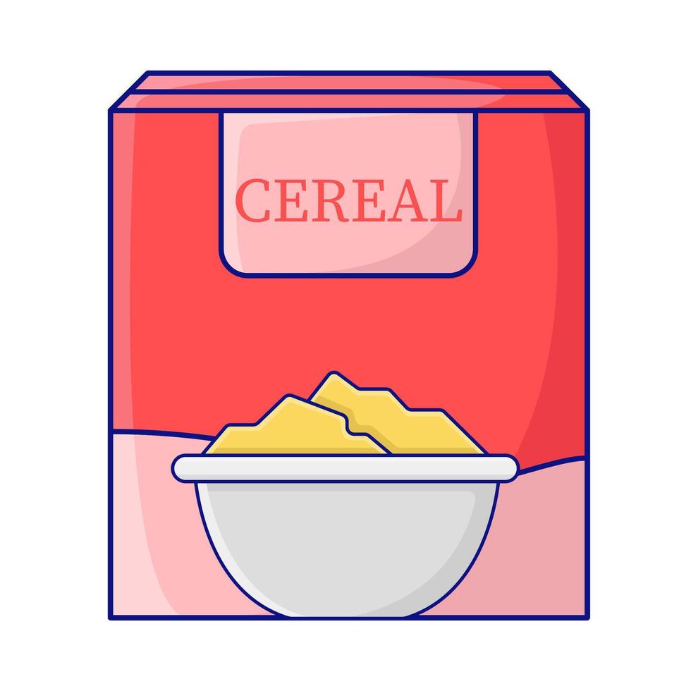 doos ontbijtgranen met ontbijtgranen in kom illustratie vector