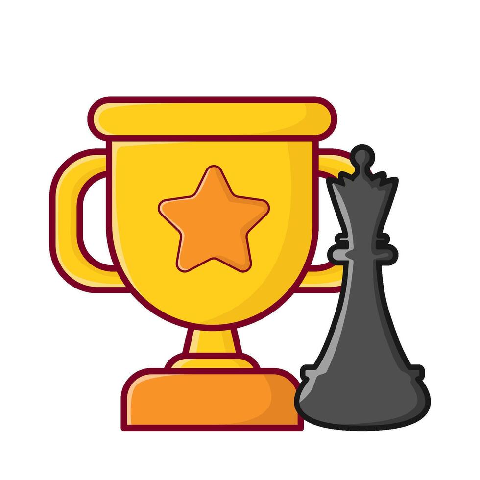 koningin schaak met trofee illustratie vector