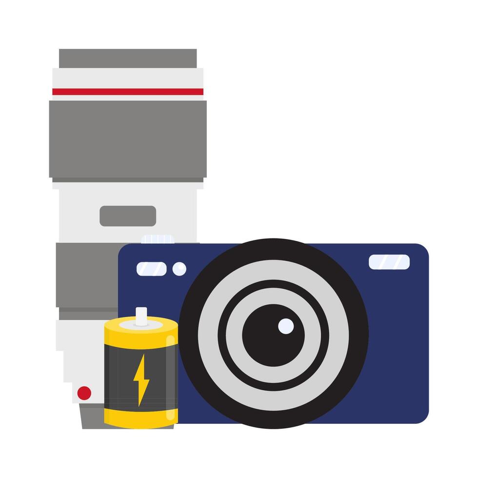 camera foto, accu met lens camera foto illustratie vector